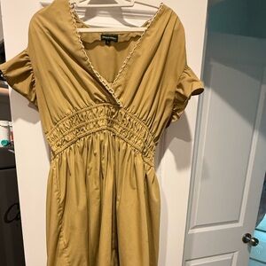 Chic Tan Maxi Dress with V-Neckline
